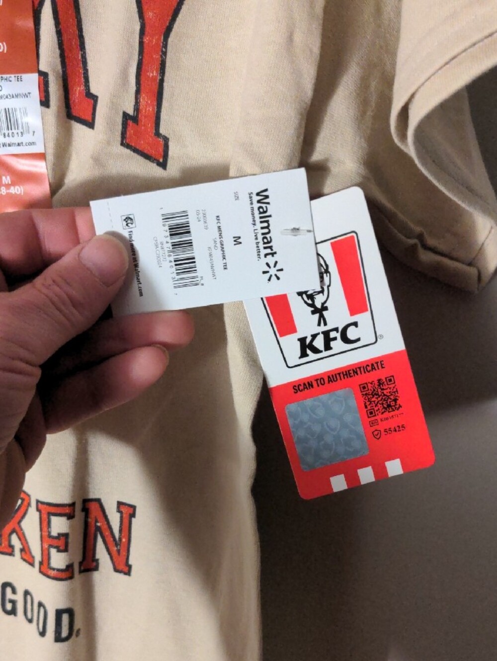 Beige Kentucky Fried Chicken Graphic Tee - Branded Logo - Picture 2 of 2